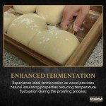 The Old Pizzaiolo Wooden Pizza Dough Proofing Box w/Lid – 16” x 12” – Made From Natural Acacia Wood – Proofing Container Tray for Home Kitchen with Dough Spatula and Pizza Dough Recipe Book