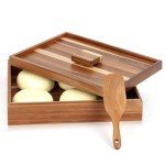 11x14 inch Wooden Pizza Dough Proofing Box With Lid Dough Spatula Wood Proofing Container Pizza Dough Tray Fits 4-6 Dough Balls For Home Restaurant Kitchen Baking Supplies