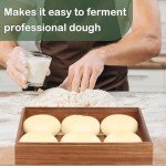11x14 inch Wooden Pizza Dough Proofing Box With Lid Dough Spatula Wood Proofing Container Pizza Dough Tray Fits 4-6 Dough Balls For Home Restaurant Kitchen Baking Supplies