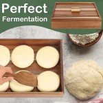 11x14 inch Wooden Pizza Dough Proofing Box With Lid Dough Spatula Wood Proofing Container Pizza Dough Tray Fits 4-6 Dough Balls For Home Restaurant Kitchen Baking Supplies