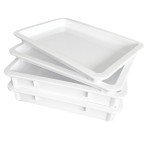 KUPIP Pizza Dough Proofing Box Commercial Quality with lid - 2 boxes and 2 lids Included. Stackable and Perfect to use as Pizza dough proofing container or bread proofing box (17.50 x 13 Inches)