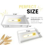 KUPIP Pizza Dough Proofing Box Commercial Quality with lid - 2 boxes and 2 lids Included. Stackable and Perfect to use as Pizza dough proofing container or bread proofing box (17.50 x 13 Inches)