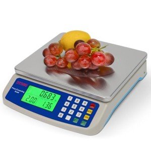 Large Digital Kitchen Scale 30KG Commercial Food Scale 66LB for Baking Bread Meat Stainless Steel Price Computing Scale LCD Display,Prep Counting Scale for Parts and Coins Adapter Included