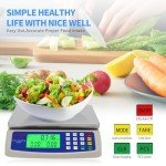 Large Digital Kitchen Scale 30KG Commercial Food Scale 66LB for Baking Bread Meat Stainless Steel Price Computing Scale LCD Display,Prep Counting Scale for Parts and Coins Adapter Included