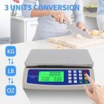 Large Digital Kitchen Scale 30KG Commercial Food Scale 66LB for Baking Bread Meat Stainless Steel Price Computing Scale LCD Display,Prep Counting Scale for Parts and Coins Adapter Included