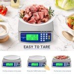 Large Digital Kitchen Scale 30KG Commercial Food Scale 66LB for Baking Bread Meat Stainless Steel Price Computing Scale LCD Display,Prep Counting Scale for Parts and Coins Adapter Included
