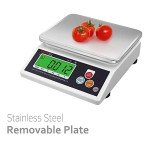 VisionTechShop VK-2D 0.1g Premium Food Kitchen Scale, Lb/Oz/Kg/g Switchable, Stainless Steel Plate Food Scale, Large LCD Display with Backlight, 12lb Max Capacity, 0.001lb Readability