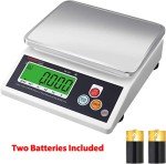 VisionTechShop VK-2D 0.1g Premium Food Kitchen Scale, Lb/Oz/Kg/g Switchable, Stainless Steel Plate Food Scale, Large LCD Display with Backlight, 12lb Max Capacity, 0.001lb Readability