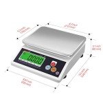 VisionTechShop VK-2D 0.1g Premium Food Kitchen Scale, Lb/Oz/Kg/g Switchable, Stainless Steel Plate Food Scale, Large LCD Display with Backlight, 12lb Max Capacity, 0.001lb Readability