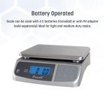 San Jamar Digital Food Scale, Battery Operated with 66 Pound Capacity for Cooking, Baking, Meal Prep, Diet Tracking, Stainless Steel, 6.82 Pounds, Silver