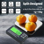 Savoriee Food Scale, 2024 Newly Split Designed 33lb Digital Kitchen Scale with 7 Units Tare Function & LCD Display,1g Precise Graduation Food Scale Weight for Baking/Cooking/Dieting/Meal Prep
