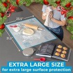 XXL SIZE Silicone Pastry Mat For Rolling Dough Non Slip Extra Large - 23,5'' x 31,5'' Dough Mat for Rolling - Rolling Mat For Dough with Measurements - Nonstick Fondant Mat - Large Silicone Baking Mat