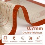 Silicone Pastry Mat, 16" x 24" Silicone Baking Mat for Counter Rolling Dough, Reusable Non-Stick Extra Large Dough Mat with Measurement for Pie Crust, Pizza and Cookies