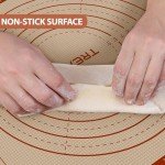 Silicone Pastry Mat, 16" x 24" Silicone Baking Mat for Counter Rolling Dough, Reusable Non-Stick Extra Large Dough Mat with Measurement for Pie Crust, Pizza and Cookies