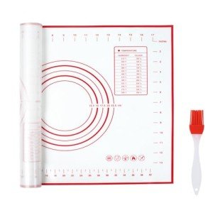 Silicone Pastry Mat Non Stick Silicone Baking Mats with Measurement 16" x 20" Non Slip Kneading Mat for Rolling Dough/Pizza/Fondant/Bread/Pie/Cookies/Pasta Kitchen Baking Supplies Tools, 1 Pack