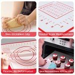 Silicone Pastry Mat Non Stick Silicone Baking Mats with Measurement 16" x 20" Non Slip Kneading Mat for Rolling Dough/Pizza/Fondant/Bread/Pie/Cookies/Pasta Kitchen Baking Supplies Tools, 1 Pack