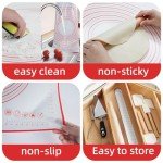 32x24" Red Extra Large Pastry Mat Silicone Baking Mats for Rolling Out Dough,Kneading Mat,Silicone Mats for Kitchen Counter