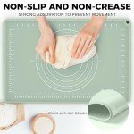 Silicone Baking Mat 24" x 16", Extra Thick Dough Rolling Mat with Measurements and Edge Heightening, Non-stick Food Grade Silicone Pastry Mat for for Pastry, Bread, Cookies, Pizza, Fondant, Pasta