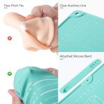 U-Taste 28"x20" Large Pastry Mat: Food-Grade Liquid Silicone Dough Rolling Baking Sheet, Non-Stick Non-Slip for Kneading, Making Pizza, Fondant, Pie with Clear Measurement and Raised Edges (Aqua Sky)