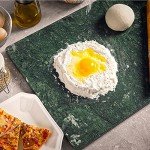 Soulscrafts Natural Green Marble Cutting Board,16x12x0.5 Inch, Marble Pastry Board Hand Crafted Marble Slab with Non-Slip Feets for Cheese, Dough and Chocolate Tempering.