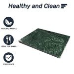 Soulscrafts Natural Green Marble Cutting Board,16x12x0.5 Inch, Marble Pastry Board Hand Crafted Marble Slab with Non-Slip Feets for Cheese, Dough and Chocolate Tempering.