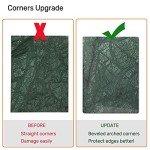 Soulscrafts Natural Green Marble Cutting Board,16x12x0.5 Inch, Marble Pastry Board Hand Crafted Marble Slab with Non-Slip Feets for Cheese, Dough and Chocolate Tempering.