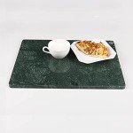Soulscrafts Natural Green Marble Cutting Board,16x12x0.5 Inch, Marble Pastry Board Hand Crafted Marble Slab with Non-Slip Feets for Cheese, Dough and Chocolate Tempering.