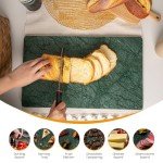 Adolif Natural Medium Green Marble Pastry and Cutting Board, 12x20x0.6 Inch, Heavy for Dough Chocolate, Pack of 1
