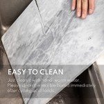Lovdeco Marble Pastry Board, Board For Kitchen, Large Cloud White Marble Slab Gift With Non-Slip Feets, 16x20 Inch, 1 Piece