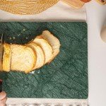 Adolif Natural Medium Green Marble Pastry and Cutting Board, 12x20x0.6 Inch, Heavy for Dough Chocolate, Pack of 1