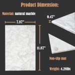 Denique Marble Cutting Board for Kitchen, 8x12Inch Multi-Purpose Pastry Marble Tray White Stone Stray for Kitchen Countertop, Carrara White Marble Board with Non-Slip Feet