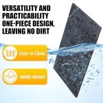 Hushee Marble Board for Kitchen Marble Serving Tray 3 pcs Different Sizes 9 x 6'' 12 x 8'' 16 x 10'' and Non Slip Feet Pastry Cheese Tray Cutting Board for Pizza Bread Cake Baking Display (Black)