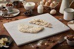 JEmarble Pastry Board 12x16 inch(Pearl White) with Non-Slip Rubber Feets for Stability Perfect for Keep the Dough Cool and Chocolate Tempering(Premium Quality)