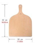 G.a HOMEFAVOR Natural Wood Pizza Peel with Handle, Large Pizza Paddle Spatula Cutting Board for Baking Homemade Pizza Bread and Cheese Serving Tray Oven or Grill Use - Set of 2, 16.5x11.8''