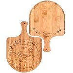 menesia 12 Inch Premium Bamboo Pizza Peel with Handle,Wooden Pizza Paddle,Cutting Board for Fruit,Vegetables,Cheese,Bread(circle)