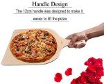 G.a HOMEFAVOR Natural Wood Pizza Peel with Handle, Large Pizza Paddle Spatula Cutting Board for Baking Homemade Pizza Bread and Cheese Serving Tray Oven or Grill Use - Set of 2, 16.5x11.8''