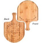 menesia 12 Inch Premium Bamboo Pizza Peel with Handle,Wooden Pizza Paddle,Cutting Board for Fruit,Vegetables,Cheese,Bread(circle)
