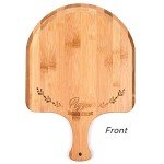menesia 12 Inch Premium Bamboo Pizza Peel with Handle,Wooden Pizza Paddle,Cutting Board for Fruit,Vegetables,Cheese,Bread(circle)