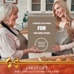 Kiasthome Acacia Wood Round Cutting Boards for Kitchen, 16.5''x13'' Large Wooden Cutting Board with Handle for Meat Pizza, Decorative Charcuterie Serving Board Chopping Board for Counter Dining Room