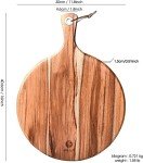 BILL.F Acacia Wood Pizza Peel,12” Cutting Board, Cheese Paddle Board, Bread and Crackers Platter for Serving and Minor Food Prepare with Handle - 16 x 12 x 0.5 Inch