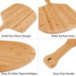 Zulay Kitchen Wooden Pizza Peel - Large 15" Pizza Paddle With Extra Long Handles - Authentic Natural Bamboo Easy Glide Edges & Handle For Baking - Large Wood Pizza Peel For Transferring & Serving