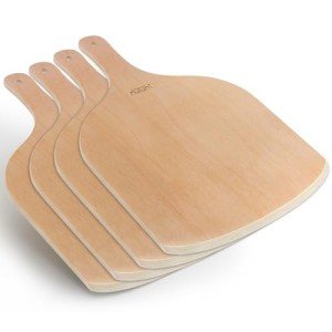 4 Pack Wooden Pizza Peel, 12 inch Premium Large Pizza Paddle Cutting Board for Pizza Oven, Stone, Pan or Grill, Pizza Spatula for Baking Bread and Cake Indoor&Outdoor