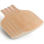 4 Pack Wooden Pizza Peel, 12 inch Premium Large Pizza Paddle Cutting Board for Pizza Oven, Stone, Pan or Grill, Pizza Spatula for Baking Bread and Cake Indoor&Outdoor