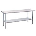 Profeeshaw Stainless Steel Prep Table 72x24 Inch NSF Commercial Work Table with Undershelf Heavy Duty Table for Kitchen Restaurant Home Hotel