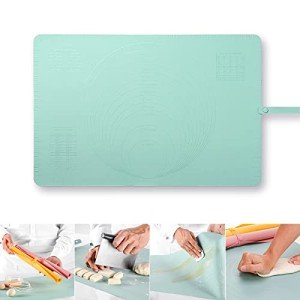 Extra Large Kitchen Silicone Pad, 23.6''x15.7'' Macaron Silicone Baking Mat, Thick Heat Resistant Mat Kneading Mat, Non Slip Non Stick Silicone Pastry Mats for Rolling Out Dough