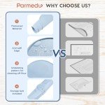 Parmedu Large Silicone Baking Mat: 26*18in Pastry Mat Non-stick Thick Dough Kneading Mat with Pastry Scraper & Storage Belt & Anti-spill Edge, Heatresistant Magnetic Countertop Mat Silicone Bread Mat