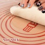 Extra Thick Silicone Pastry Mat Large for NonStick Baking Mat with Measurement，For Kneading mat,Fondant/Counter Pad, Dough Rolling Mat, Silicon Cookie Sheet, Pie Crust Bake Mat (16×24, Red)