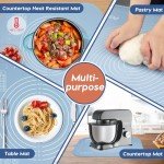 Parmedu Large Silicone Baking Mat: 26*18in Pastry Mat Non-stick Thick Dough Kneading Mat with Pastry Scraper & Storage Belt & Anti-spill Edge, Heatresistant Magnetic Countertop Mat Silicone Bread Mat
