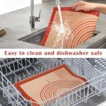 Extra Thick Silicone Pastry Mat Large for NonStick Baking Mat with Measurement，For Kneading mat,Fondant/Counter Pad, Dough Rolling Mat, Silicon Cookie Sheet, Pie Crust Bake Mat (16×24, Red)