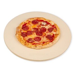 K ROCKSHEAT Pizza Stone Round 16 Inch for Grill and Oven, Large Cordierite Baking Stone for Bread, Safe Circular Cooking Stone for Grill 16", Easy to Clean